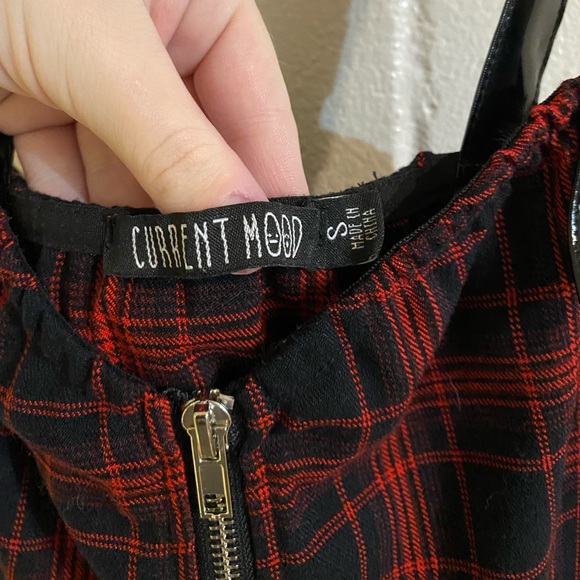 Dolls Kill Current Mood Born to Burn goth punk pleated plaid dress - Picture 7 of 8